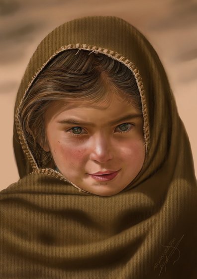 The Girl in the Brown Shawl — Digital painting