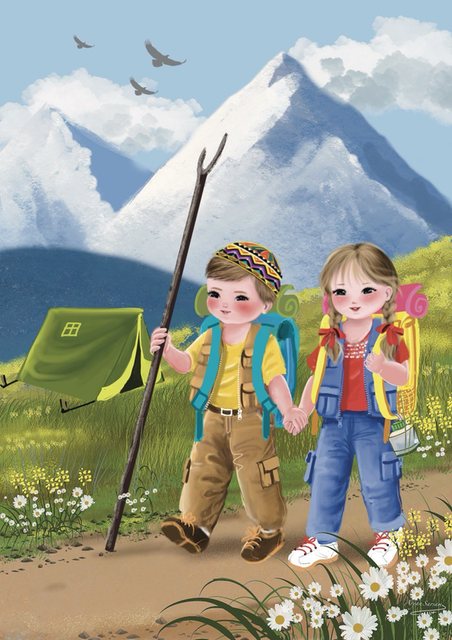 The Mountain Trail — Digital illustration